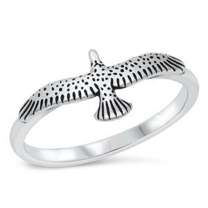 Sterling Silver Bird Ring 8 mm 925 Fashion Band